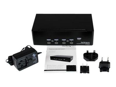 StarTech.com 4 Port Dual DVI USB KVM Switch with Audio & USB 2.0 Hub