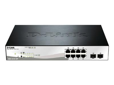 D-Link 10-PORT 10/100/1000 PoE+ Smart Switch, Fanless, Rackmountable, 2xSFP Ports