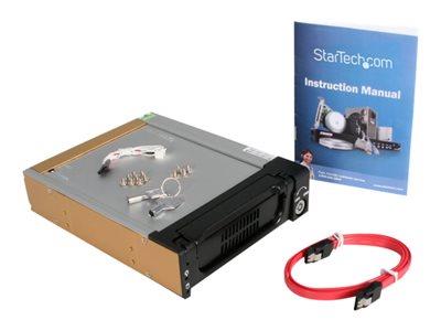 StarTech.com Black Aluminum 5.25in Rugged SATA Hard Drive Mobile Rack Drawer