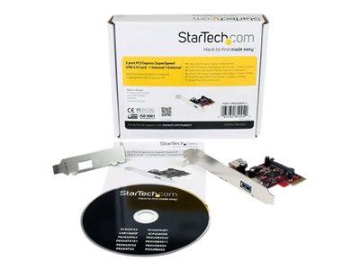 StarTech.com 2 port PCI Express SuperSpeed USB 3.0 Card with UASP Support - 1 Internal 1 External