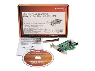 StarTech.com 1 Port Low Profile Native RS232 PCI Express Serial Card with 16550 UART