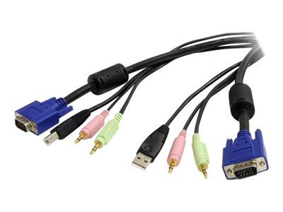 StarTech.com 10 ft 4-in-1 USB VGA KVM Cable with Audio and Microphone