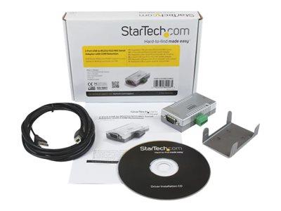 StarTech.com 2 Port USB to RS232 RS422 RS485 Serial Adapter with COM Retention