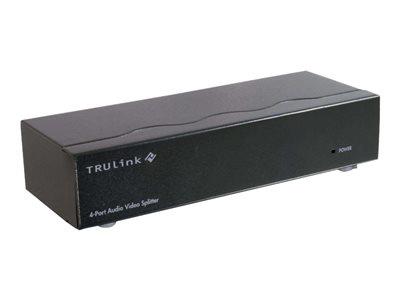 C2G TruLink® 4-Port UXGA Monitor Splitter/Extender with 3.5mm Audio