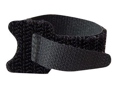 C2G 150mm Hook-and-Loop Cable Management Straps - Black - 12pk
