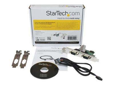 StarTech.com 24in Internal USB Motherboard Header to 2 Port Serial RS232 Adapter