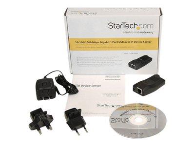 StarTech.com 10/100/1000 Mbps Gigabit 1 Port USB over IP Device Server