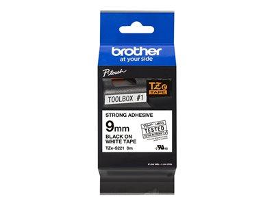 Brother TZES221 Black on White 9mm