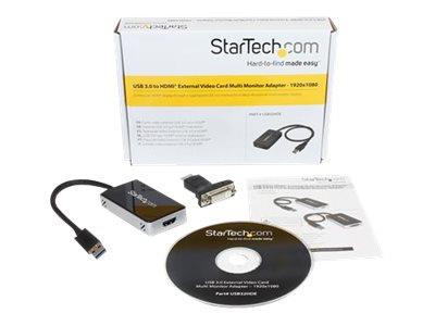 StarTech.com USB 3.0 to HDMI / DVI External Video Card Multi Monitor Adapter – 1920x1080