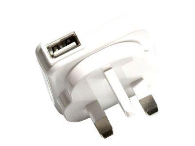 Veho USB Mains Charger Adaptor - 3 PIN - WHITE