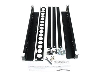 StarTech.com 1U Fixed 19" Adjustable Depth Universal Server Rack Rails