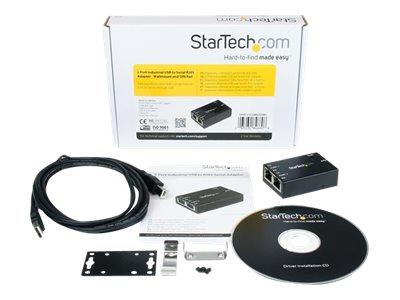 StarTech.com 2 Port Industrial USB to Serial RJ45 Adapter - Wallmount and DIN Rail