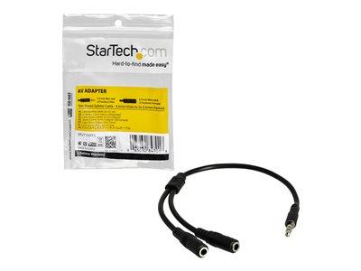 StarTech.com Slim Stereo Splitter Cable - 3.5mm Male to 2x 3.5mm Female