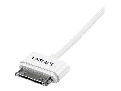 StarTech.com 1m (3 ft) Apple 30-pin Dock Connector to USB Cable with Stepped Connector