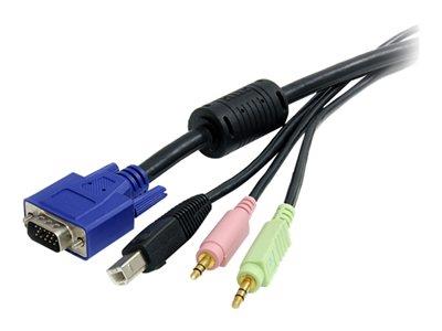 StarTech.com 6 ft 4-in-1 USB VGA KVM Switch Cable with Audio and Microphone