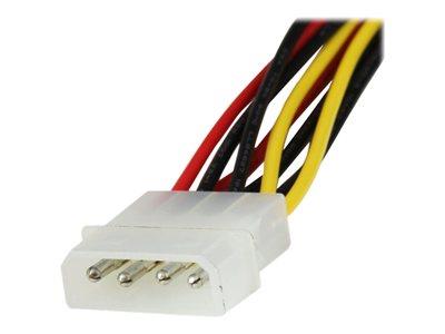 StarTech.com 12in LP4 to 2x Latching SATA Power Y Cable Splitter Adapter - 4 Pin Molex to Dual SATA