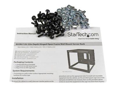 StarTech.com 8U 22in Depth Hinged Open Frame Wall Mount Server Rack