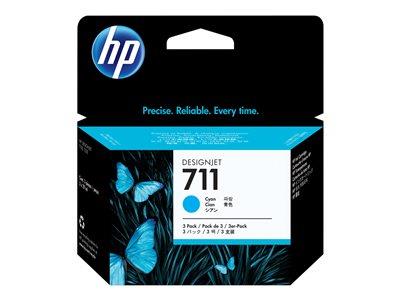 HP 711 3-pack 29-ml Cyan Ink Cartridges