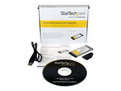 StarTech.com 1 Port Flush Mount ExpressCard SuperSpeed USB 3.0 Card Adapter with UASP Support