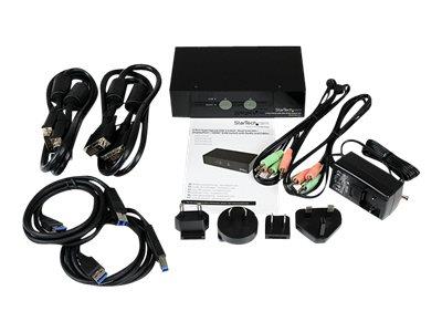 StarTech.com 2 Port SuperSpeed USB 3.0 Dual Link DVI KVM Switch with Audio and Cables