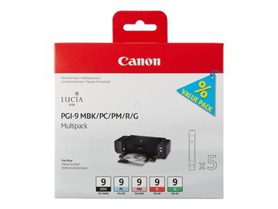 Canon PGI-9 Multi-Pack - Ink - 1 x red, green, matte black, photo cyan, photo magenta