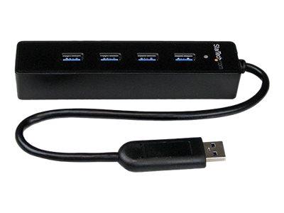 StarTech.com 4 Port Portable SuperSpeed USB 3.0 Hub with Built-in Cable