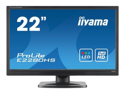 iiyama ProLite E2280HS 22" 1920x1080 5ms HDMI DVI-D VGA Black Monitor with Speakers