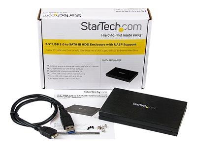 StarTech.com 2.5in Aluminum USB 3.0 External SATA III SSD Hard Drive Enclosure with UASP for SATA 6