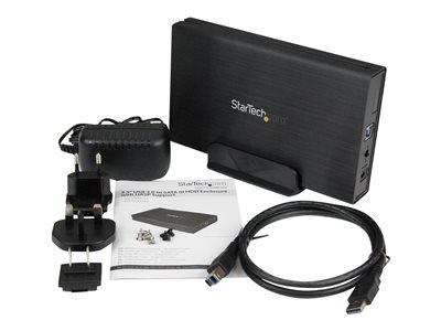 StarTech.com 3.5in Black USB 3.0 External SATA III Hard Drive Enclosure with UASP for SATA 6 Gbps