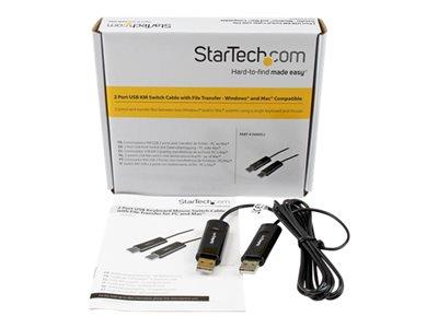 StarTech.com 2 Port USB Keyboard Mouse Switch Cable w/ File Transfer for PC and Mac