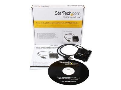 StarTech.com USB Stereo Audio Adapter External Sound Card with SPDIF Digital Audio