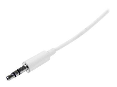 StarTech.com 1m White Slim 3.5mm Stereo Audio Cable - Male to Male