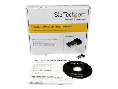 StarTech.com Mini USB Bluetooth 4.0 Adapter 50m (165ft) Class 1 EDR Wireless Dongle