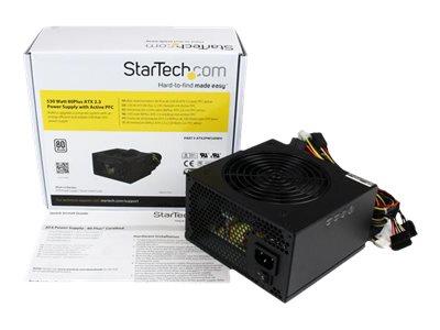 StarTech.com 530 Watt ATX12V 2.3 80 Plus Computer Power Supply w/ Active PFC