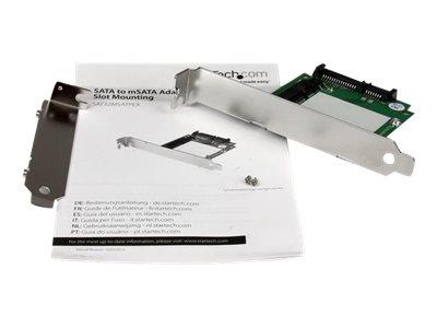 StarTech.com SATA to mSATA SSD Adapter w/ Full and Low Profile Brackets – SATA to Mini SATA