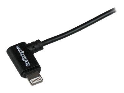 StarTech.com 2m (6ft) Angled Black Apple 8-pin Lightning Connector to USB Cable for iPhone iPod iPad