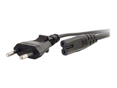 C2G 1m European Non-Polarised Power Cord CEE 7/7 - IEC 60320 C7