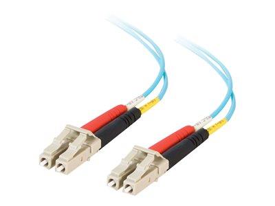 C2G 2m LC-LC 10Gb 50/125 OM3 Duplex Multimode PVC Fibre Optic Cable (LSZH) - Aqua