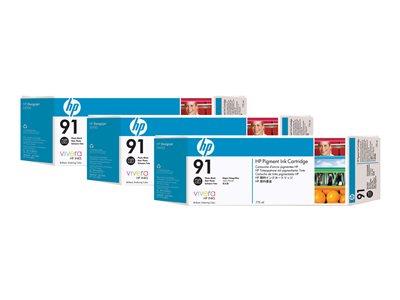 HP 91 3-pack 775-ml Photo Black Ink Cartridges