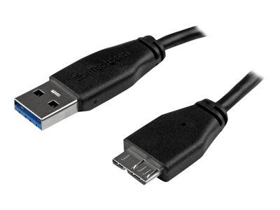 StarTech.com 0.5m (20in) Slim SuperSpeed USB 3.0 A to Micro B Cable - M/M