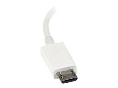 StarTech.com 5in White Micro USB to USB OTG Host Adapter M/F