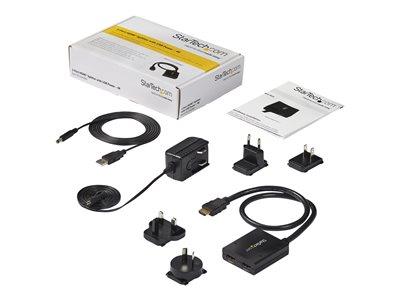 StarTech.com 4K HDMI 2-Port Video Splitter – 1x2 HDMI Splitter – Powered by USB or Power Adapter
