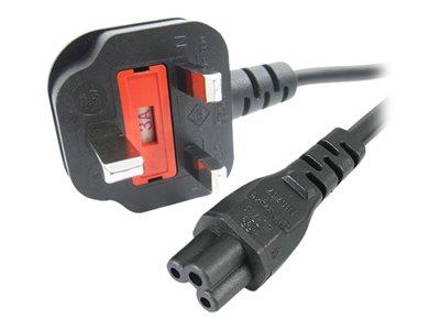 StarTech.com 1m Laptop Power Cord - 3 Slot for UK - BS-1363 to C5 Clover Leaf Power Cable Lead