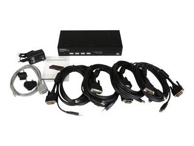 StarTech.com 4 Port USB DVI KVM Switch with DDM Fast Switching Technology and Cables