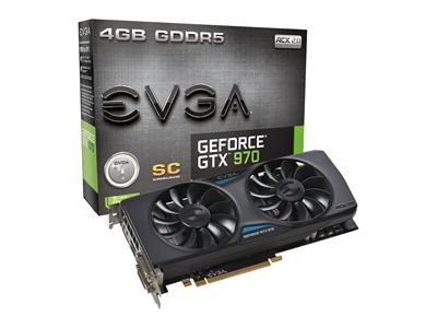 EVGA GeForce GTX 970 Superclocked ACX 2.0 Gaming 4GB GDDR5 PCIe3.0 Graphics Card