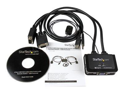 StarTech.com 2 Port USB VGA Cable KVM Switch - USB Powered with Remote Switch