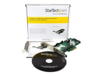 StarTech.com 2 Port PCI Express SATA III 6Gbps RAID Card w/ 2 mSATA Slots - storage controller (RAID)