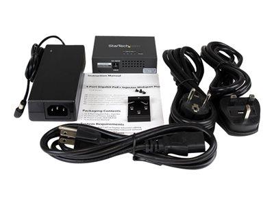 StarTech.com 4 Port Gigabit PoE+ Injector