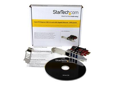 StarTech.com 3 Port PCIe USB 3.0 Card + GbE