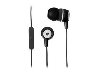 V7 Earbuds with inline Microphone - Black